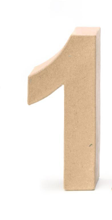 Papp-Zahl 1 17,5x5,5cm